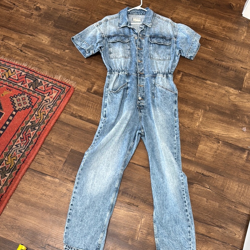 Free People We the Free denim jumpsuit size large